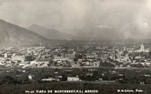 Vintage Postcard 1951 Photo Vista De Monterrey N.L. Mexico MX RPPC