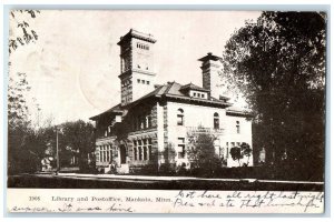 1907 Library And Post Office Building Mankato Minnesota MN RPO Antique Postcard