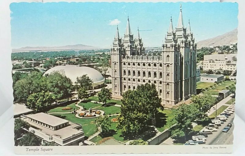 Vintage Postcard Temple Square Salt Lake City Utah USA 1970s