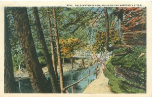 Wisconsin Dells, WI Cold Water Canon, Bridge, White Border Postcard Unused