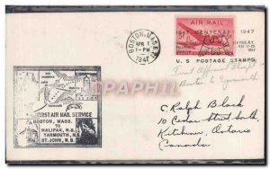 1 letter US Flight Boston Halifax April 1, 1947