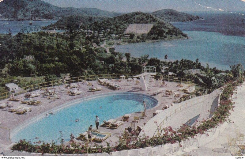 ST. THOMAS, Virgin Islands, PU-1953; Virgin Isle Hotel, Swimming Pool, Overlo...