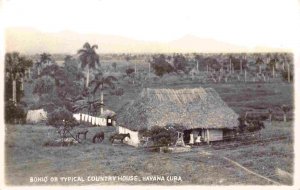 Bohios Typical Country House Havana Cuba Real Photo RPPC postcard