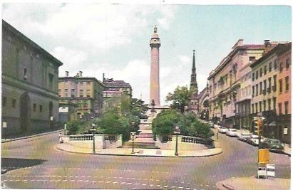 Washington Monument & Mt. Vernon Place. Baltimore, MD.  used dated 1961