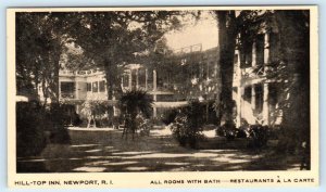 NEWPORT, Rhode Island RI ~ Roadside HILL TOP INN Hotel Restaurant  Postcard