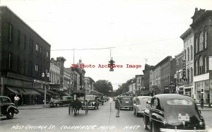 MI, Coldwater, Michigan, RPPC, West Chicago St, Business Area,Cook Photo No K457