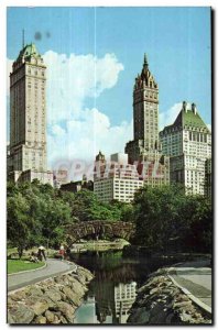 Old Postcard Central Park New York City A brook winding and picturesque bridg...