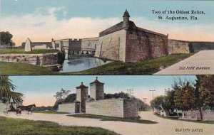 Florida Saint Augustine Two Of the Oldest Relics Old Fort Marion And Old City...