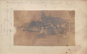 Brookville Indiana Washingtons Birthday Parade Real Photo Postcard AA109450