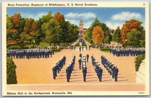 Vtg Annapolis Maryland MD Regiment of Midshipmen US Naval Academy 1940s Postcard