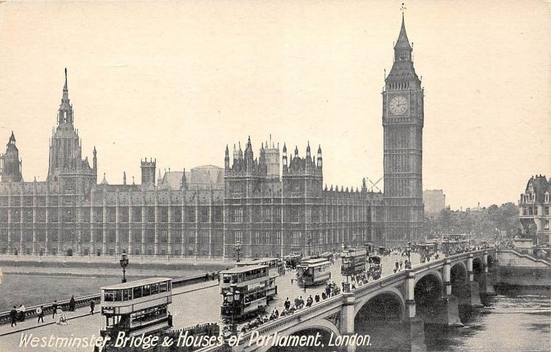BR65595 westminster bridge  houses  parliament double decker tramway london   uk