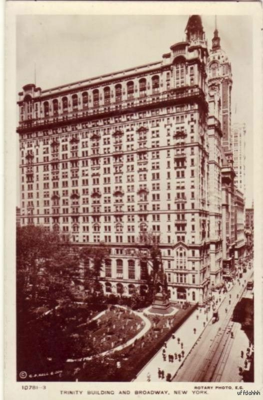 TRINITY BLDG & BROADWAY NEW YORK RPPC A REAL ROTARY PHOTO ON RAJAR BROMIDE CARD