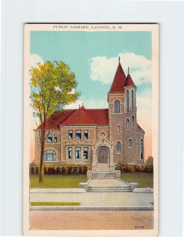 Postcard Public Library, Laconia, New Hampshire