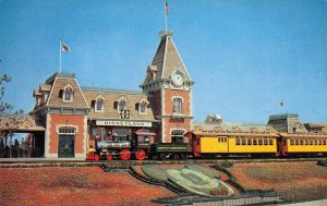 DISNEYLAND Flowers Entrance Santa Fe Railroad Train c1950s Vintage Postcard