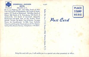 Dillon South Carolina~Stonewall Jackson Motel~Aerial & Swimming Pool Views~1950s