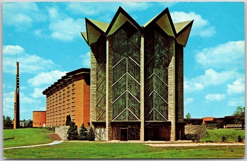 University Memorial Chapel Gloria Christi Valparaiso Indiana Grounds Postcard