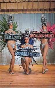 VIVE LES GIRLS Nevada Lodge Lake Tahoe Casino Showgirls c1960s Vintage Postcard