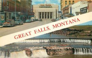 Autos Great Falls Montana 1950s multi View Ellis postcard 10950