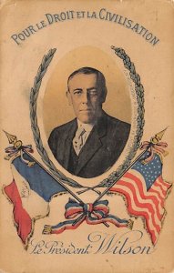 Le President Wilson Pour Le Droit Et La Civilisation View Postcard Backing 