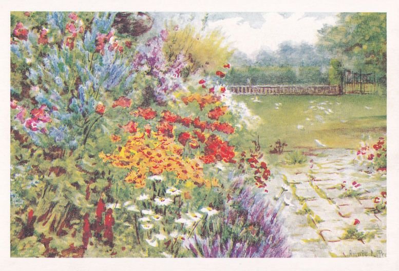 South Lawn & Flower Borders Easton Lodge Great Dunmow Postcard