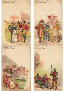 EXPO 1900 ROBIDA ARTIST SIGNED LE VIEUX PARIS 88 LITHO Postcards (L3700) 