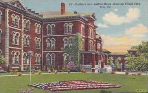 Pennsylvania Erie Soldiers And Sailors Home Showing Floral Flag 1944