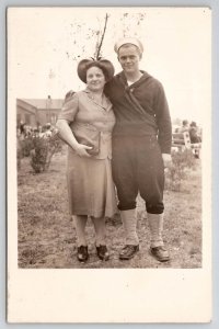 Military RPPC A Mother With Her Sailor Son Photo Postcard N30