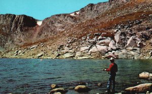 Vintage Postcard Summit Lake Stopping Point on Climb Mount Evans Colorado CO