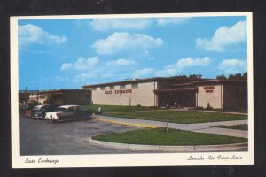 LINCOLN NEBRASKA AIR FORCE BASE AIRPARK BASE EXCHANGE OLD CARS POSTCARD