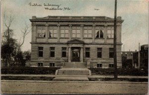 View of Public Library, Mattoon IL Vintage Postcard S71