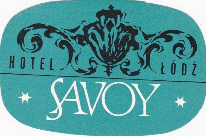 Poland Lodz Hotel Savoy Vintage Luggage Label lbl1633