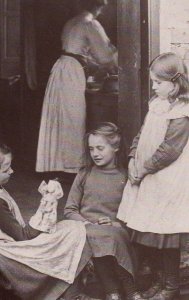 Toy Doll & Child at St Johns Chapel Weardale Durham Real Photo Postcard