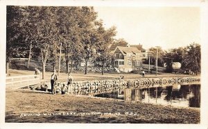 Wilton ME Swimming at Wilson Lake Real Photo Postcard