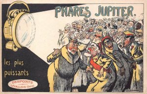 JUPITER HEAD LIGHTS EUROPEAN ROYALTY MILITARY ARTIST SIGNED AD POSTCARD (c.1910)