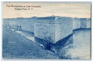 1914 Fort Montgomery On Lake Champlain Rouses Point New York NY Antique Postcard 