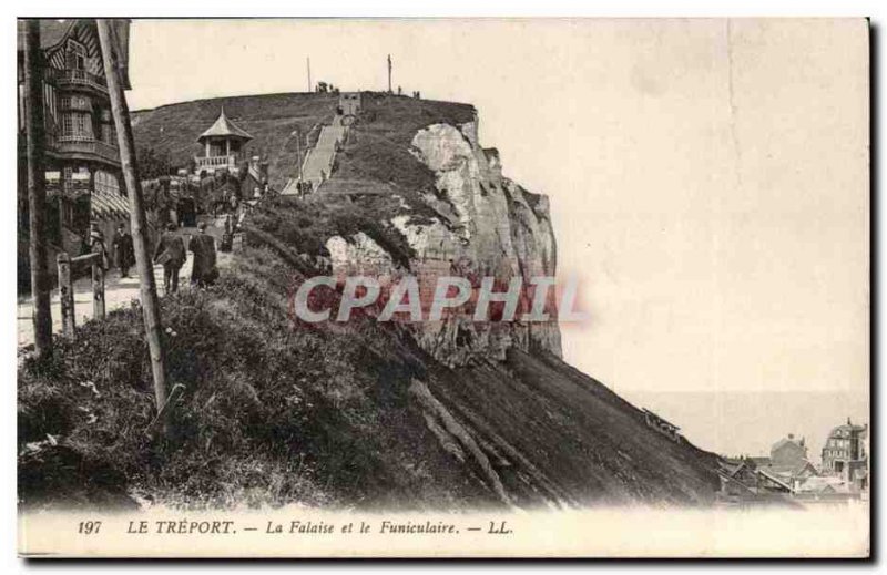 Treport Old Postcard The cliff and the funicular