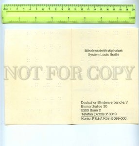 453885 Germany 1980 text system for blind louis braille alphabet old folding