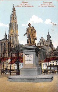 Statue Rubens et Fleche de la Cathedrale Anvers Belgium Unused 