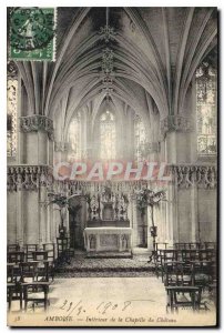 Postcard Old Amboise Interior of the Chateau Chapel