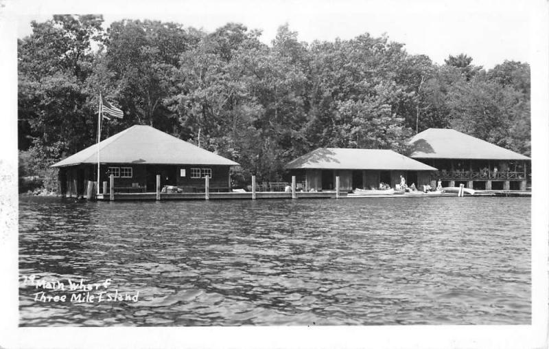 Three Mile Island New Hampshire Waterfront Real Photo Antique Postcard K22539