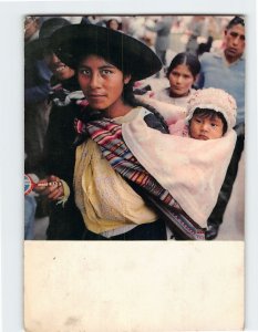 Postcard Young woman with child, Huancayo, Peru