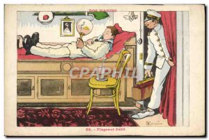 Old Postcard Boat War Sailors Illustrator Gervese Flagrant offense