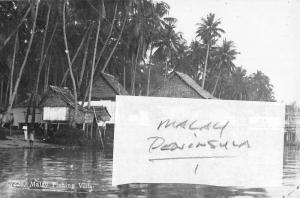 Malaysia Fishing Villa Waterfront Real Photo Antique Postcard K100474