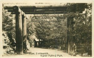 Washington 1920s Park Entrance Rainier National Park RPPC Photo Postcard 21-5777