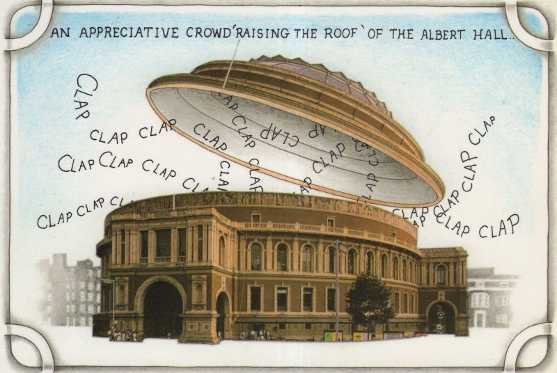 Roof Coming Off At Albert Hall Theatre London Comic Postcard