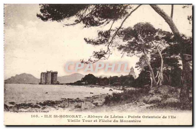 Ile St Honorat - Lerins Abbey - Pointe East of & # 39Ile - Old Postcard