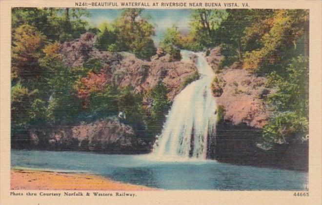 Virginia Beautiful Waterfall At Riverside Near Buena Vista