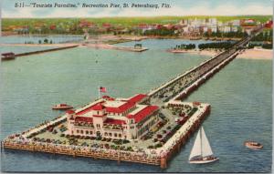 Tourists Paradise Recreation Pier St. Petersburg FL Florida Vintage Postcard D73
