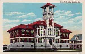 J78/ Lake Charles Louisiana Postcard c1940s City Hall Building 71