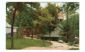 Auditorium YMCA Camp Lake Geneva Wisconsin 1910 postcard